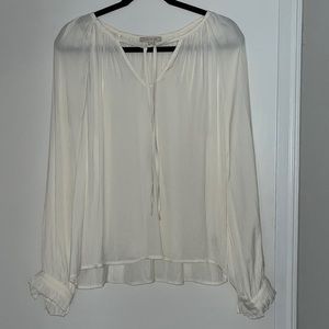 Cream tie detail blouse